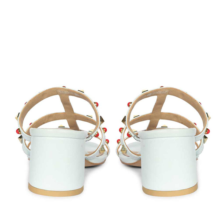 Saint Cressie Studded Sky Blue Leather Block Heels