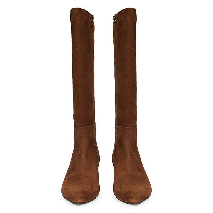 Saint  Chestnut Leather Long Boots