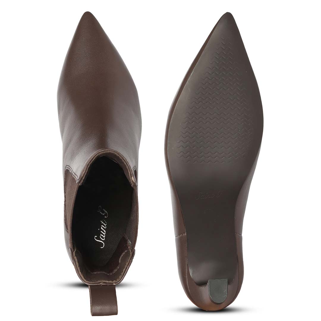 Saint Brown Leather Heel Ankle Boots