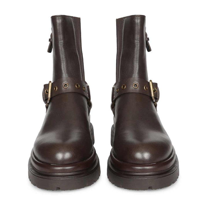Saint Allison Brown Leather High Ankle Boots