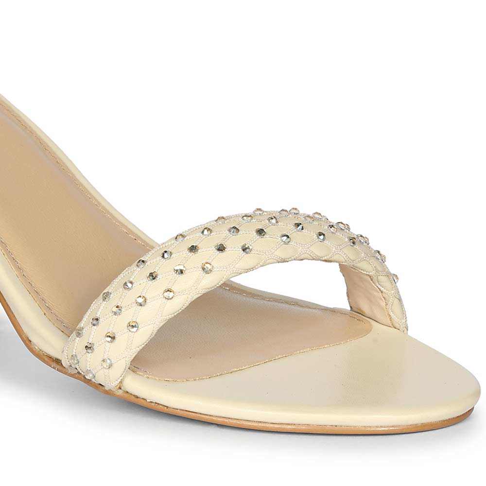 Saint Verona Off White Vegan Leather Block Heels