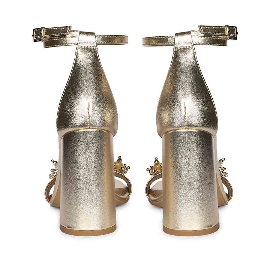 Saint Raquel Jewel Platin Leather Block Heels