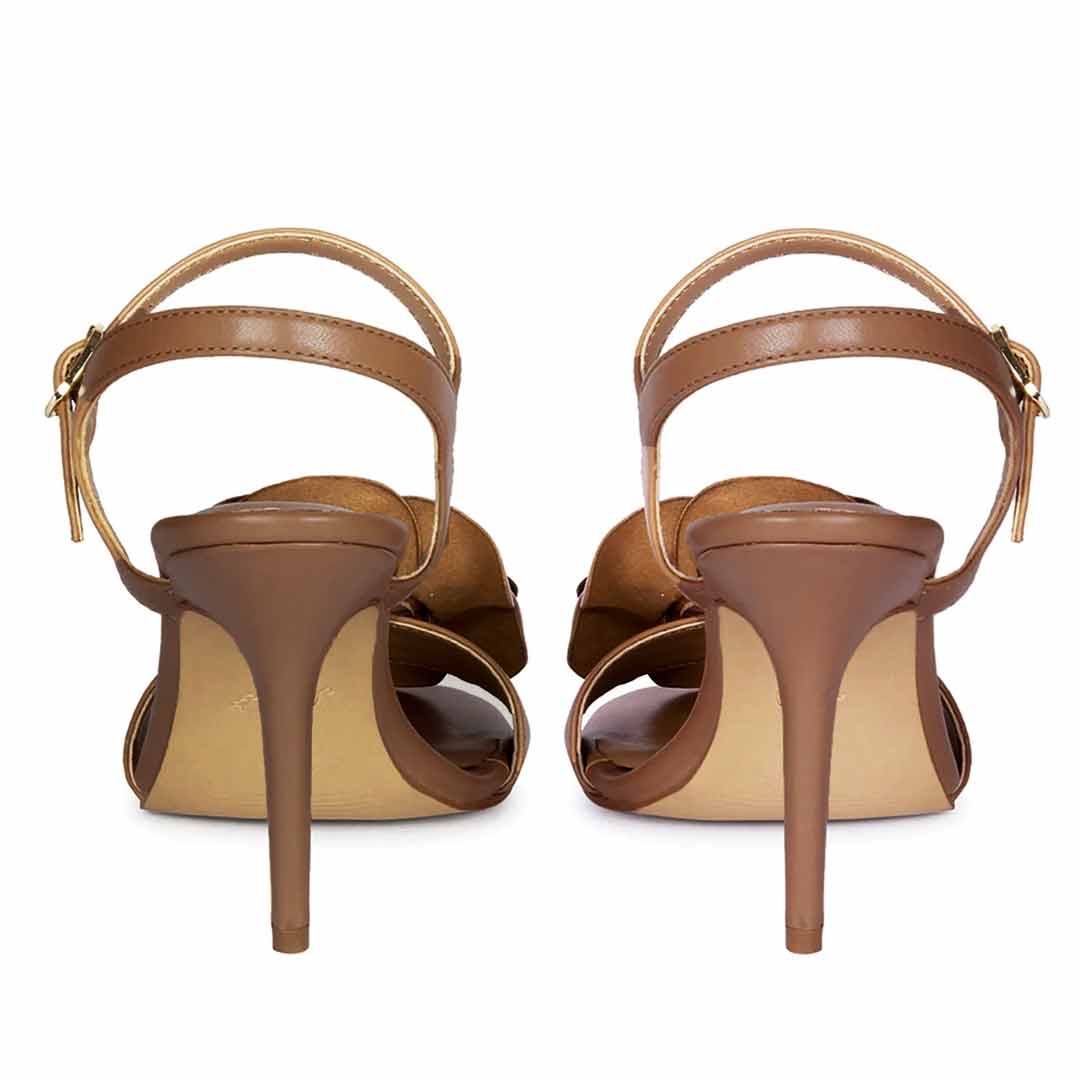 Saint Veronique Flower Embellished Cuoio Leather Stilettos