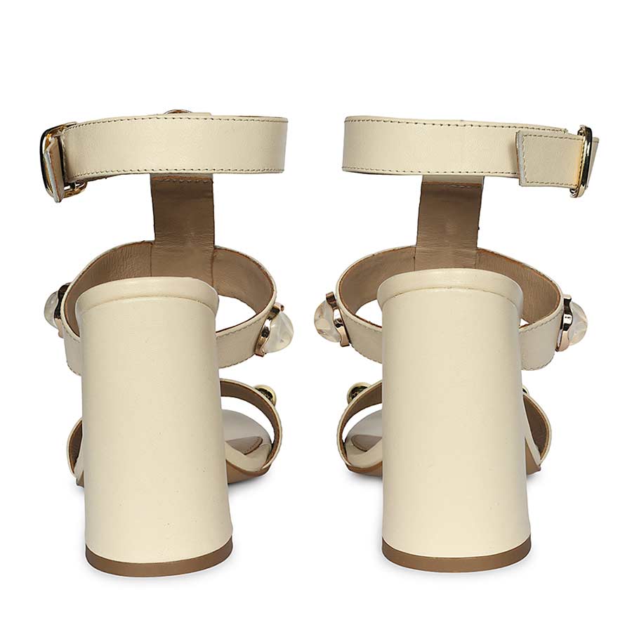 Saint Off-White Leather Block Heels