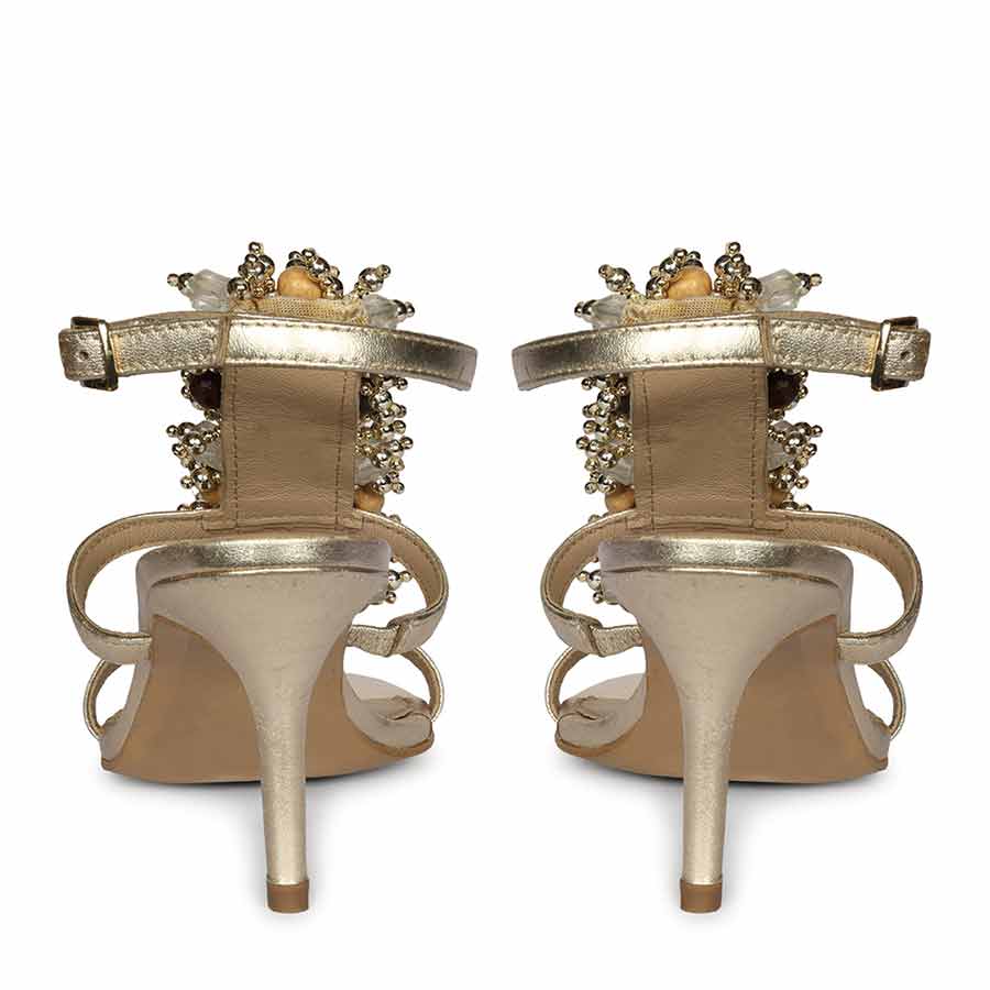Saint Vesper Embellished Platin Leather Stilettos