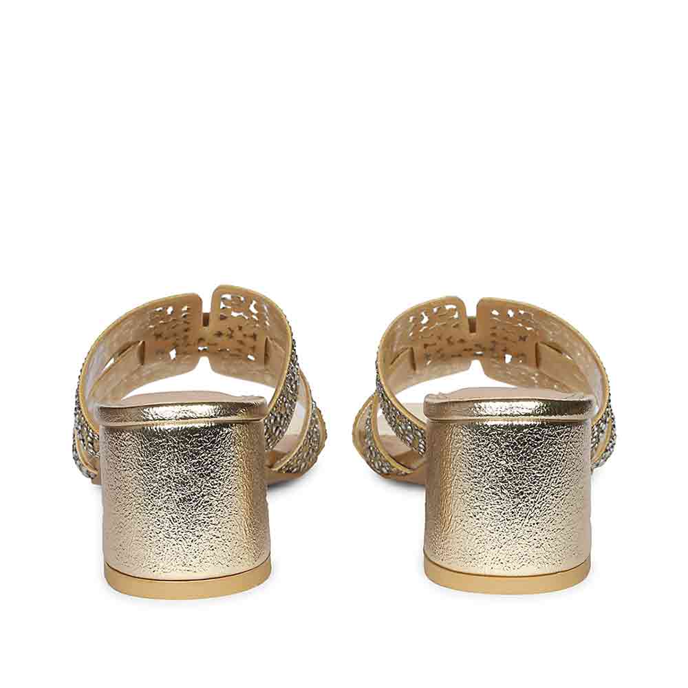 Saint Gold Leather Block Heels