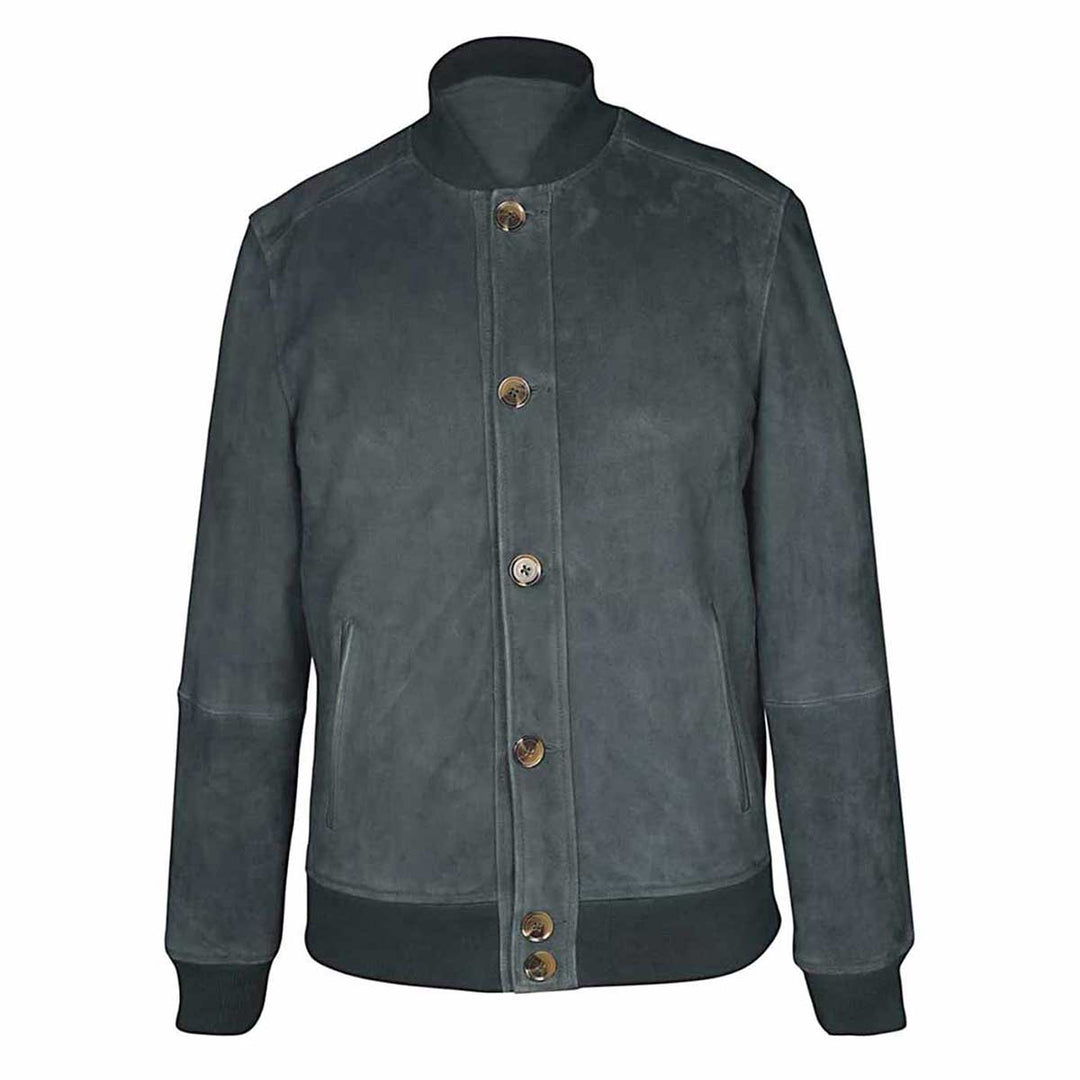 Saint Carlo Green Suede Bomber Jacket