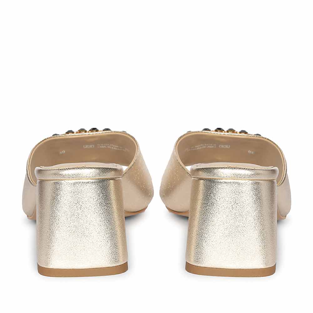 Saint Aurora Gold Metallic Jeweled Heels