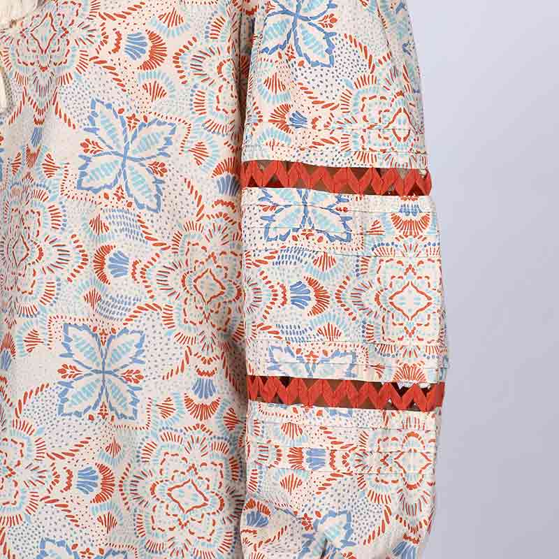 Saint Stella Ivory Multicolour Cotton Poplin Top