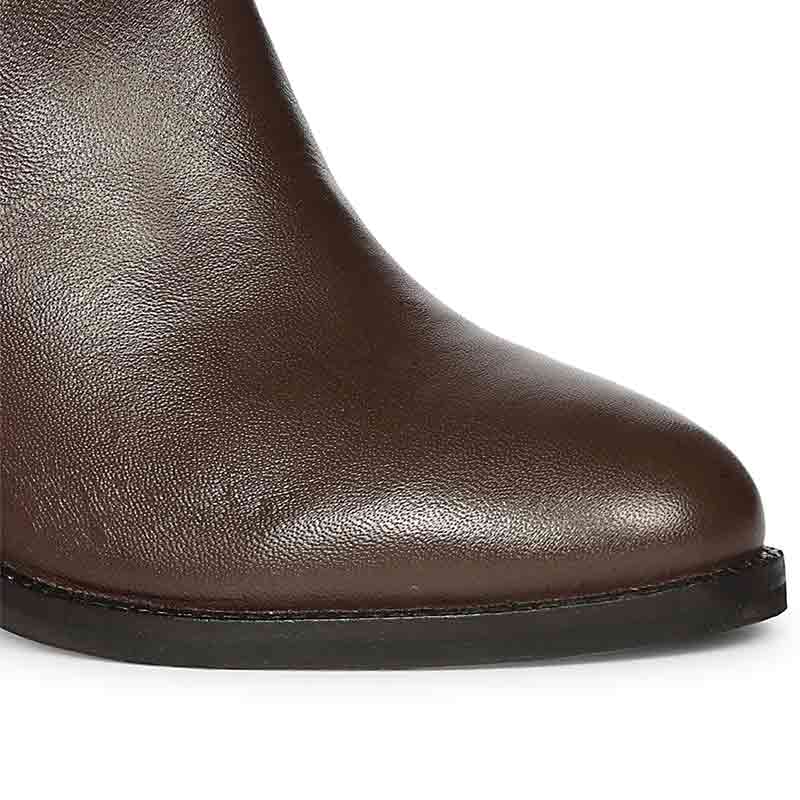 Saint Kendra Brown Croc-Embossed Leather Ankle Boots