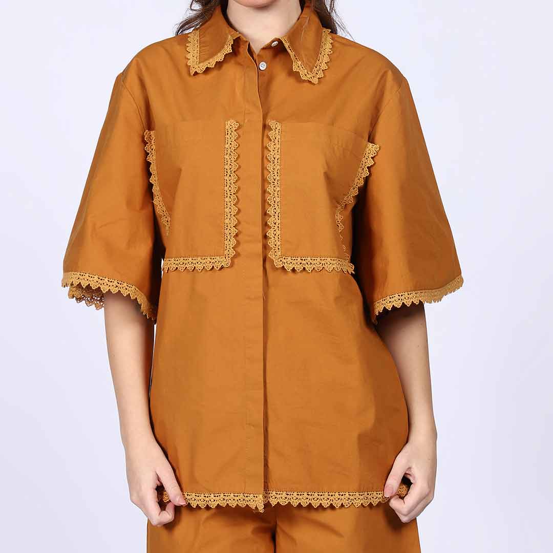 Saint Camille Mustard Cotton Poplin Co-ord Set