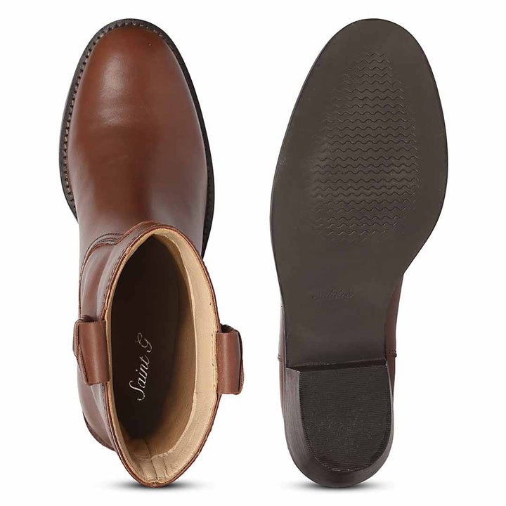 Saint Marina Cuoio Leather High Ankle Boots