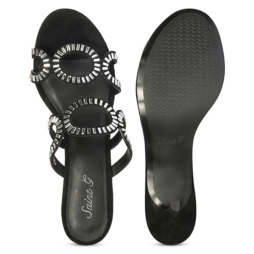 Saint Black Leather Heel