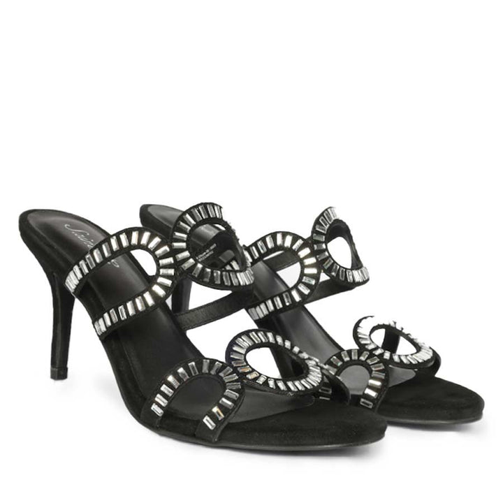 Saint Black Leather Heel