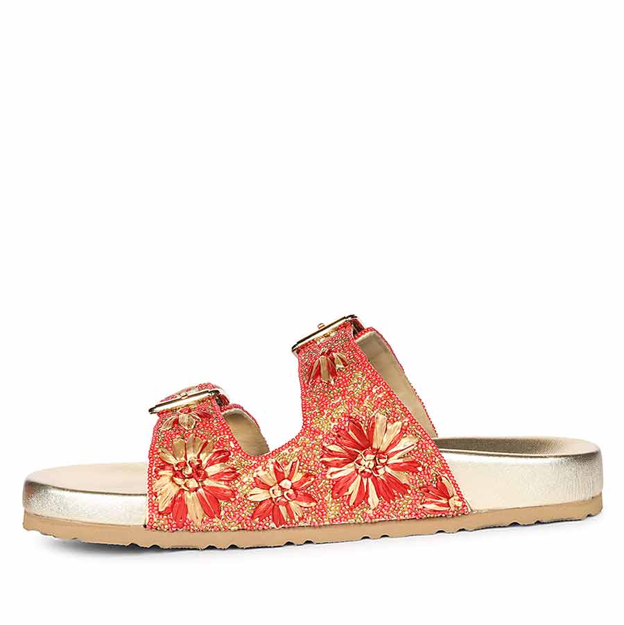 Saint Willow Coral Footbed Sandals