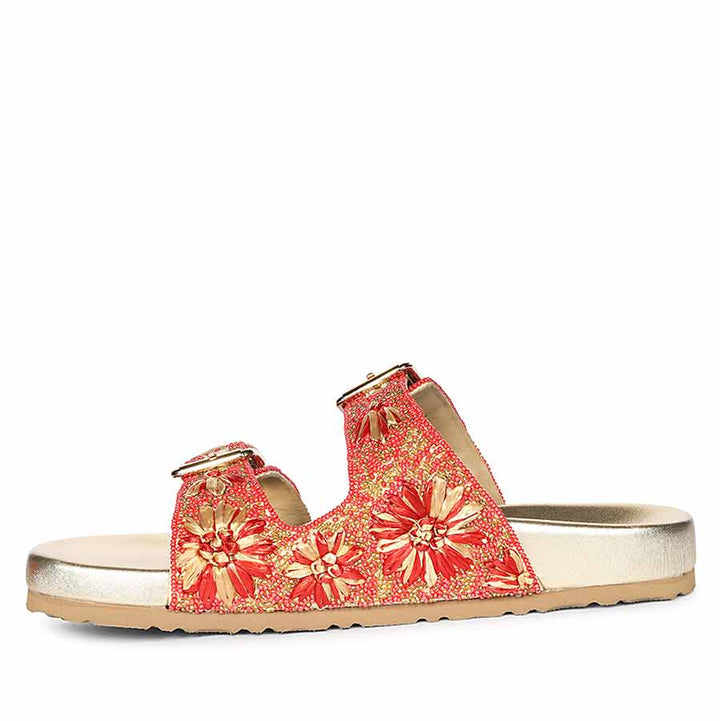 Saint Willow Coral Footbed Sandals