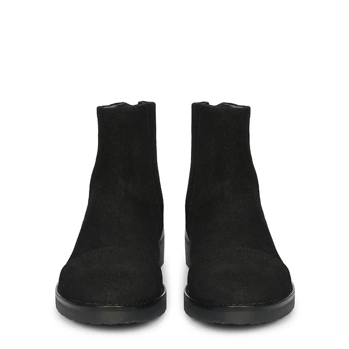 Giada Black Suede Leather Ankle Boots