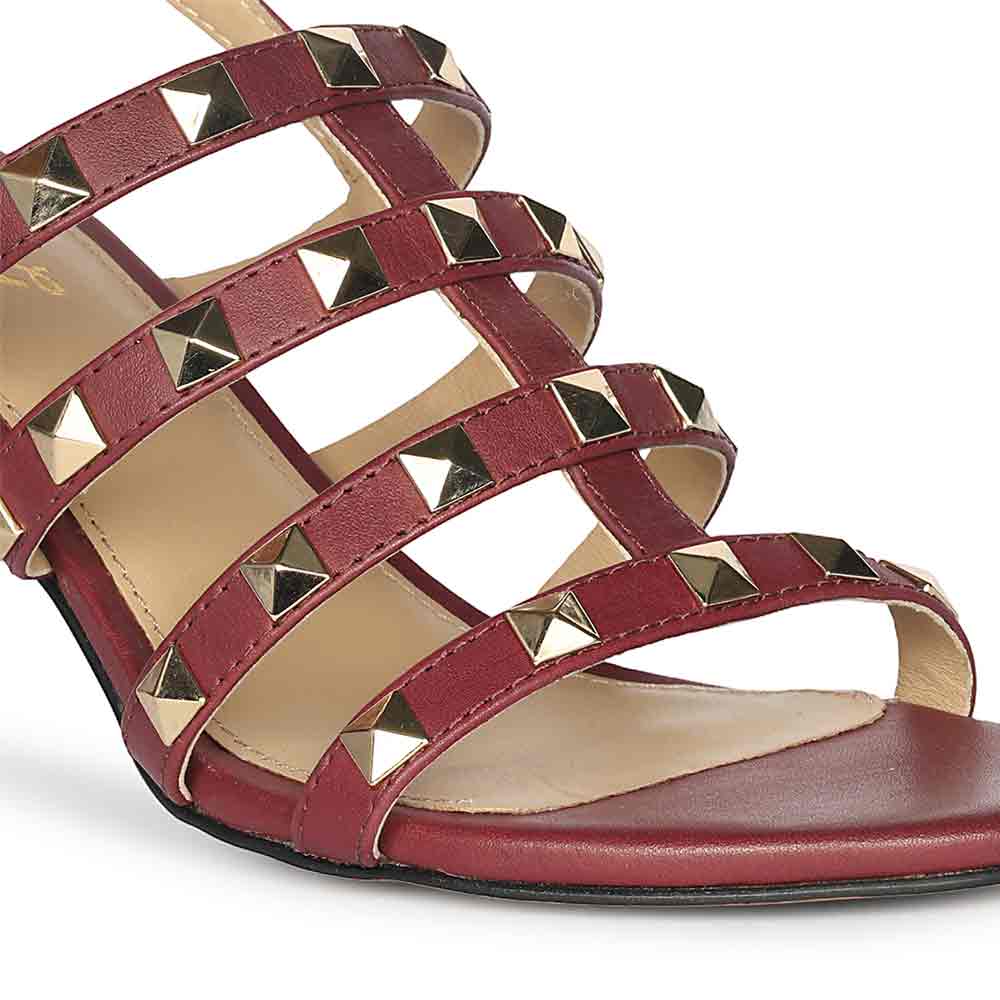 Saint Colette Rockstud Bordo Leather Stilettos