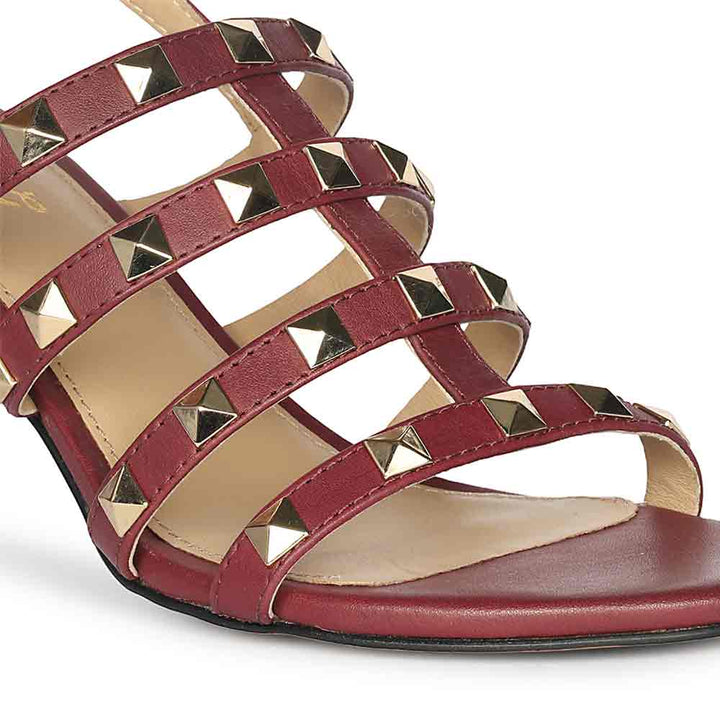 Saint Colette Rockstud Bordo Leather Stilettos