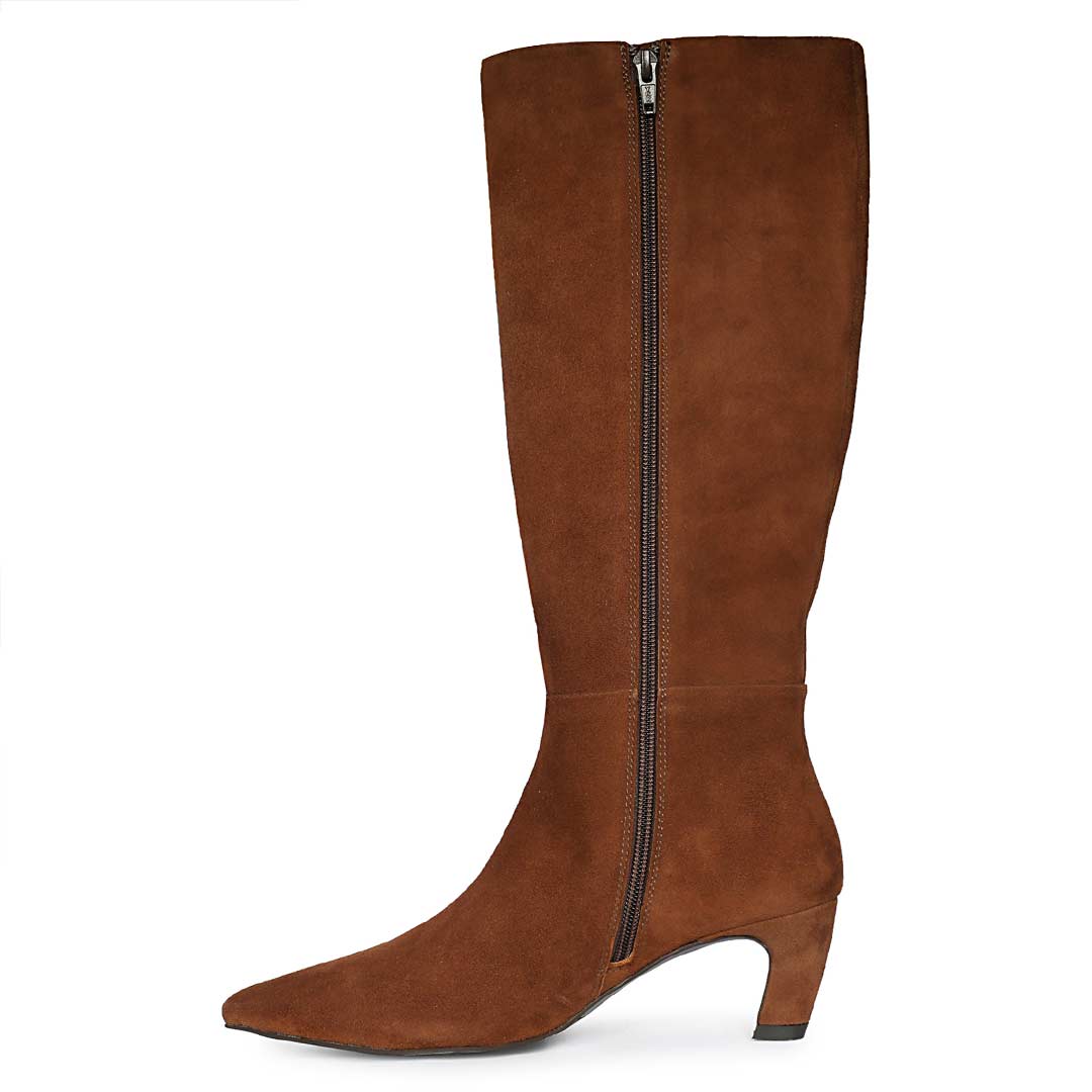Saint  Chestnut Leather Long Boots