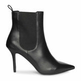 Saint Arely Black Metallic Leather Stiletto Ankle Boots