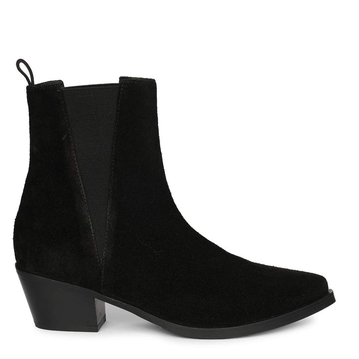 Saint Accorda Black Suede Leather Ankle Boots