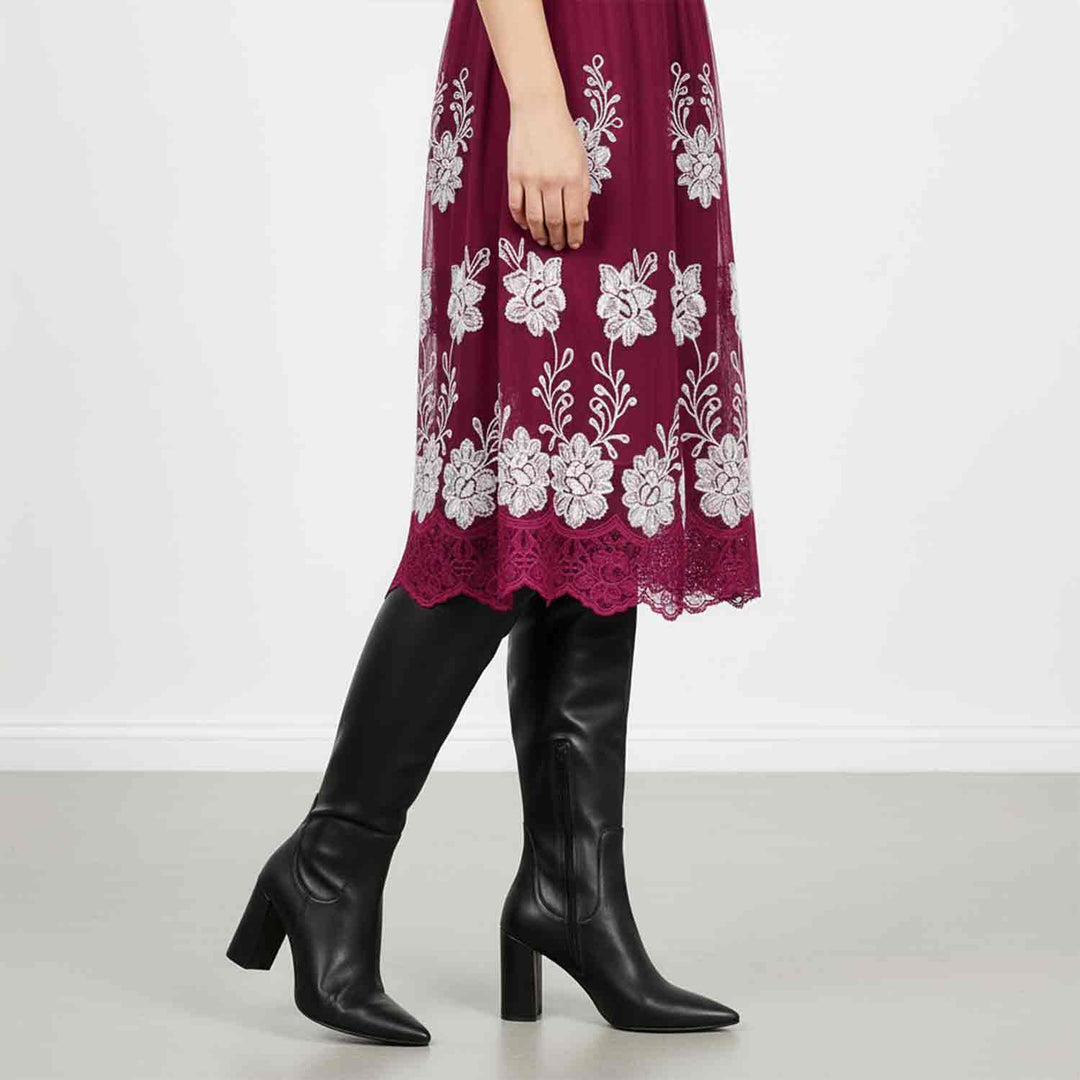 Saint Amara Black Stretch Napa Thigh High Boots