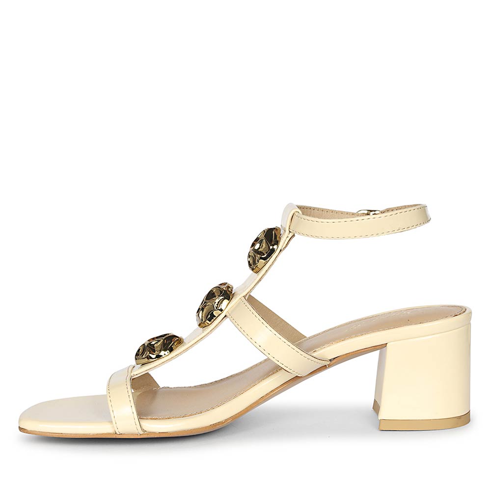 Saint Solea Off White Vegan Leather Block Heels