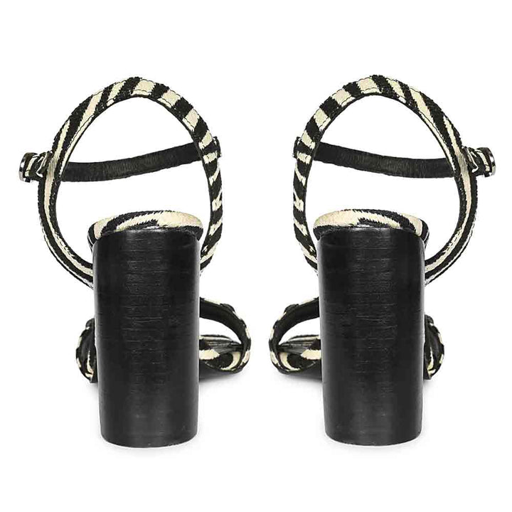 Saint Avery White Leopard Raffia High Block Heels