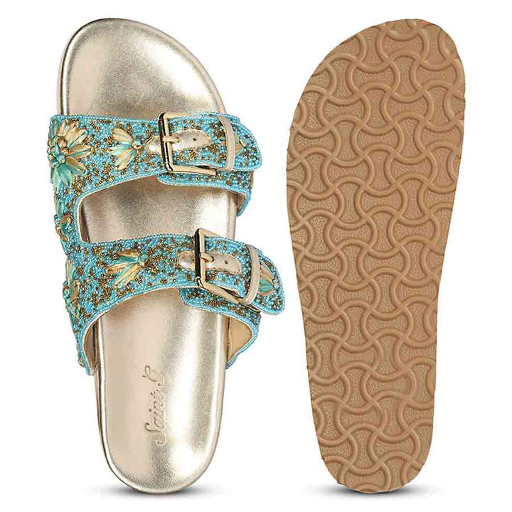 Saint Willow turquoise Footbed Sandals