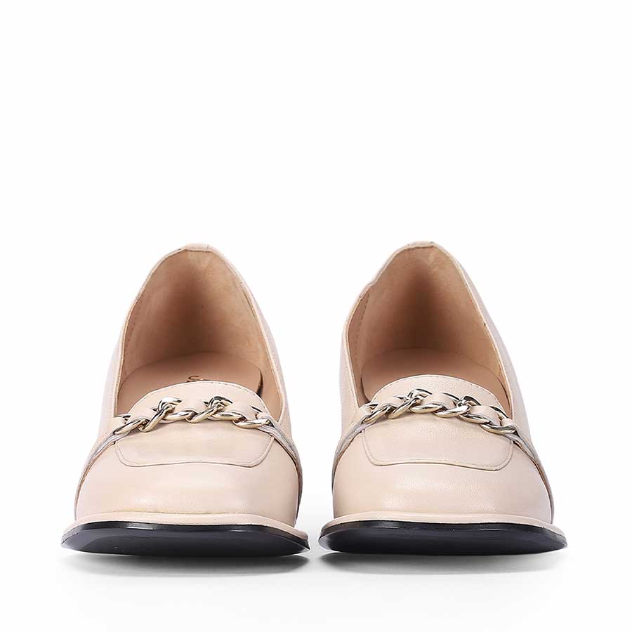 Saint Mirielle Ivory Leather Handcrafted Moccasins
