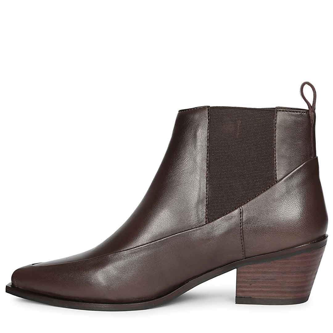 Saint Meline Brown Napa Leather Ankle Boots
