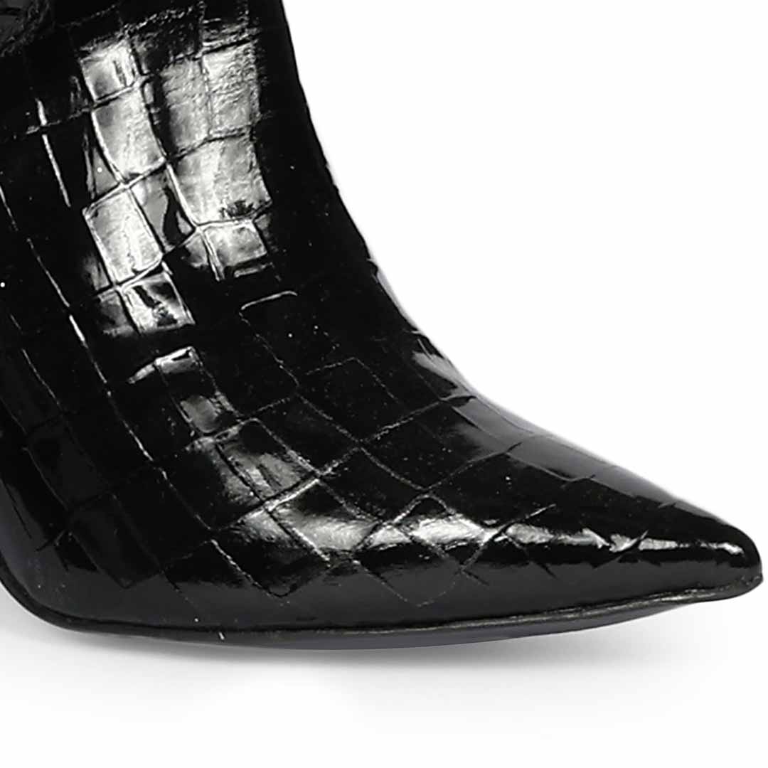 Saint Myla Patent Croco-Embossed Knee High Leather Boots