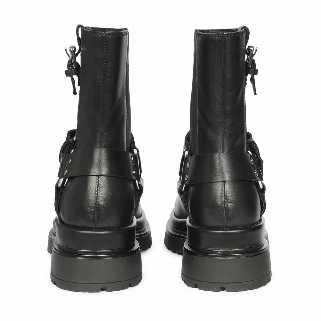 Saint Allison Black Leather High Ankle Boots
