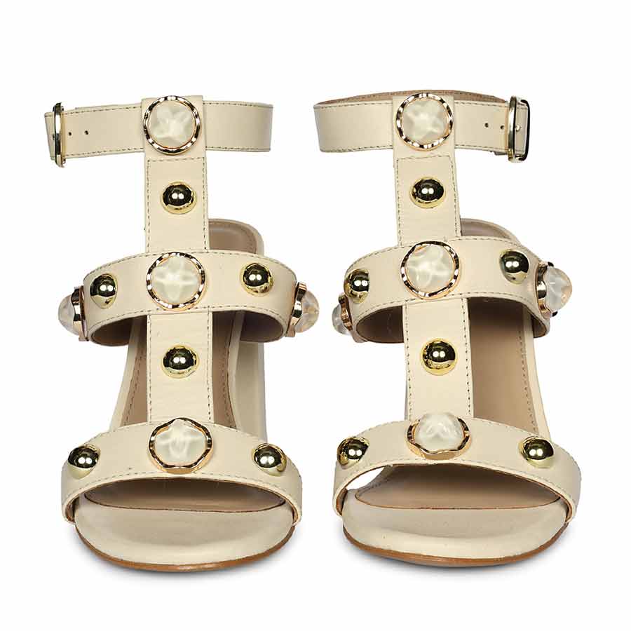 Saint Off-White Leather Block Heels