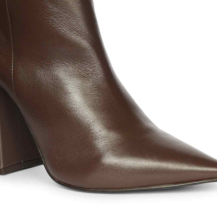 Saint Hana Handcrafted Brown Leather Ankle Boots