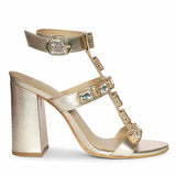 Saint Shirley Stone Embellished Cipra Leather Block Heels