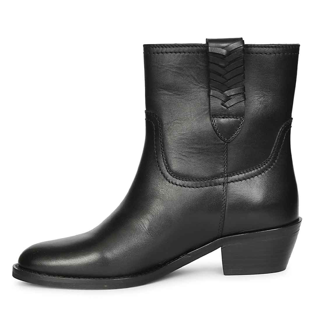Saint Marina Black Leather High Ankle Boots