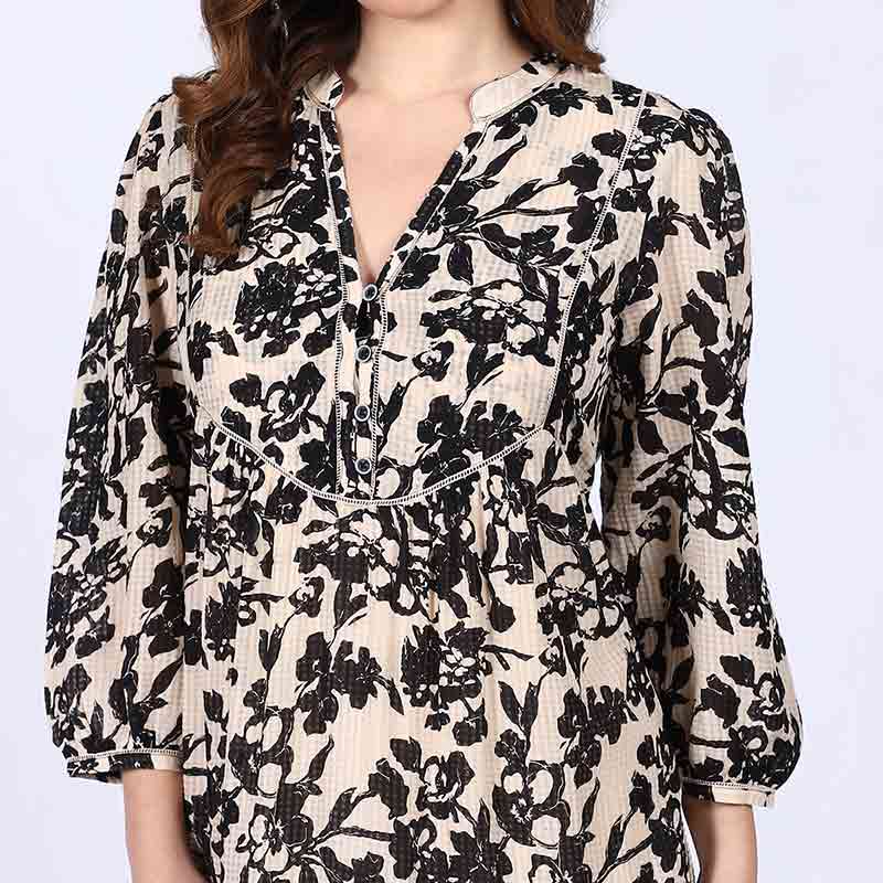 Saint Madison Ivory Floral Viscose Midi Dress