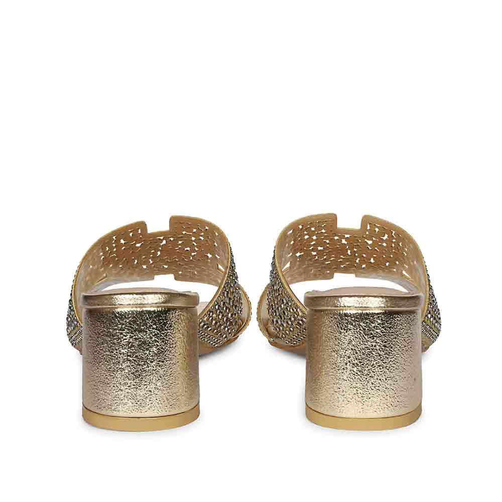 Saint Gold Leather Block Heels