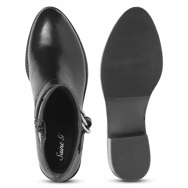 Saint Marina Black Leather High Ankle Boots