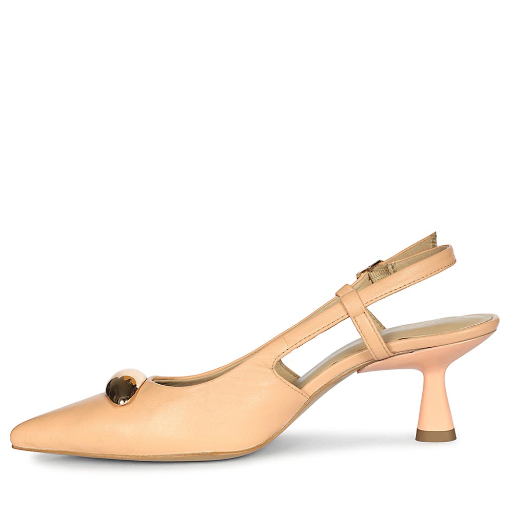 Saint Inara Peach Leather Slingback Heels