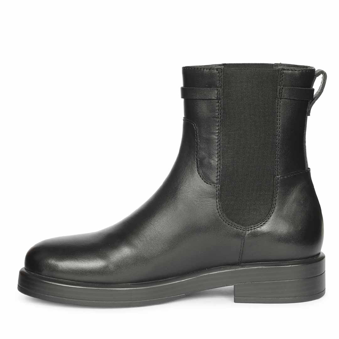 Saint Daisy Black Crust Leather High Ankle Boots