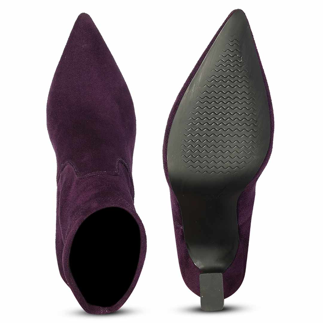 Saint Aubergine Leather Ankle Boots