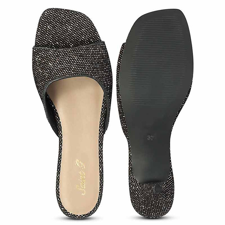 Saint Lorelei Burgundy Glitter Kitten Heels