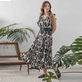 Saint Odette Ivory Printed Lurex Maxi Dress