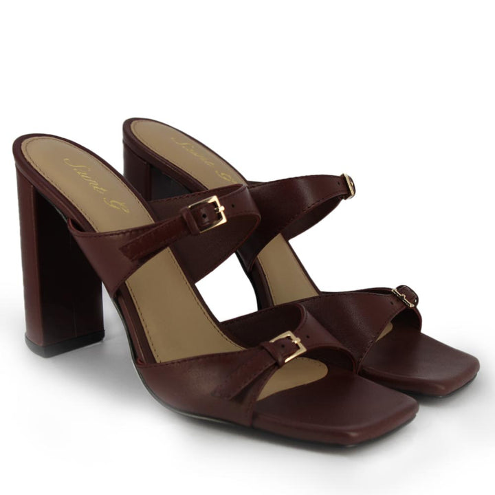 Saint Mallory Buckle Port Royale Leather Heels