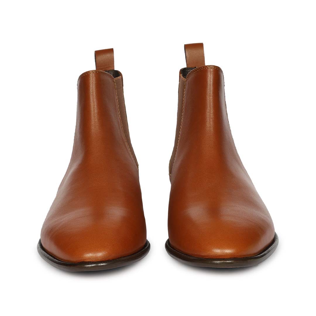 Saint Lucien Tan Leather Chelsea Boots