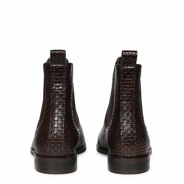 Saint Amara Woven Embossed Chelsea Leather Boots