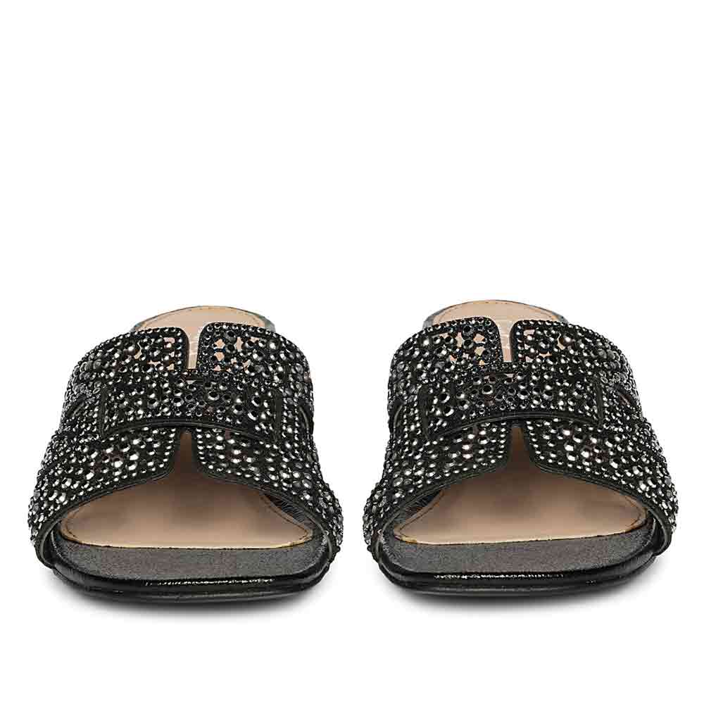 Saint Black Leather Block Heels